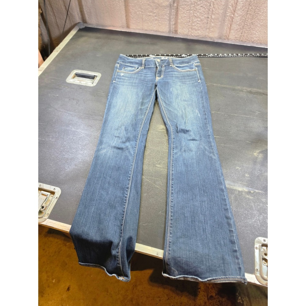 American Eagle Artist Flare Jeans Womens 8 Long Blue Medium Wash Stretch Denim